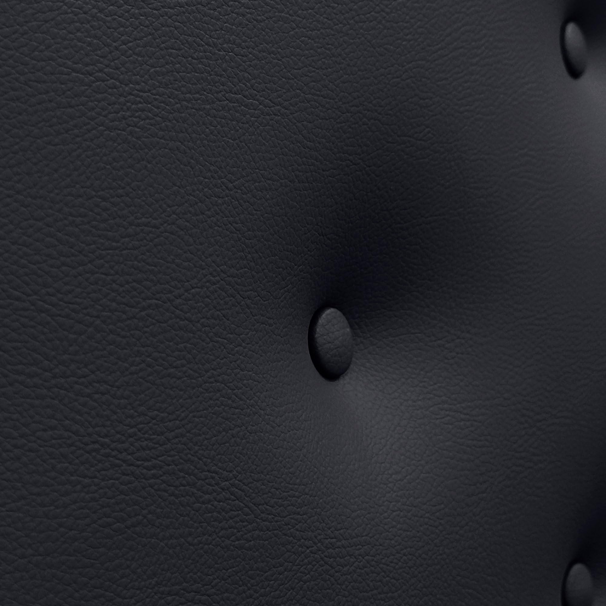 DHOME Testiera in Similpelle o Tessuto ACUALINE con 3 File Intervallate di Bottoni Testata Imbottita Letto di Lusso (Similpelle Nera, 220cm Doppio)