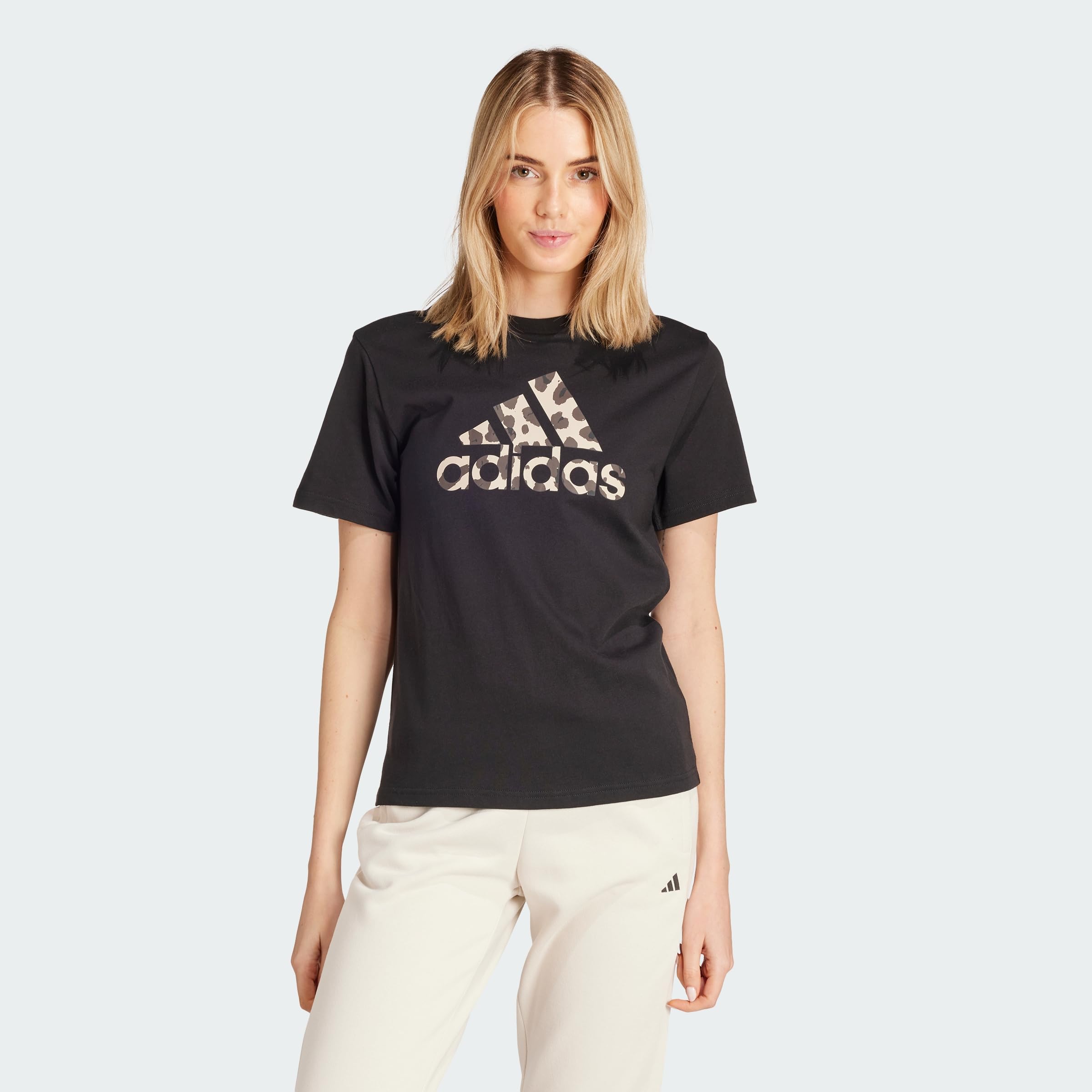 adidas Women's Animal Graphic TEE, Black, S