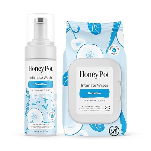 The Honey Pot Company - Paquete de lavado femenino y toallitas femeninas - Incluye lavado y toallitas femeninas sin perfume para mujeres - Productos