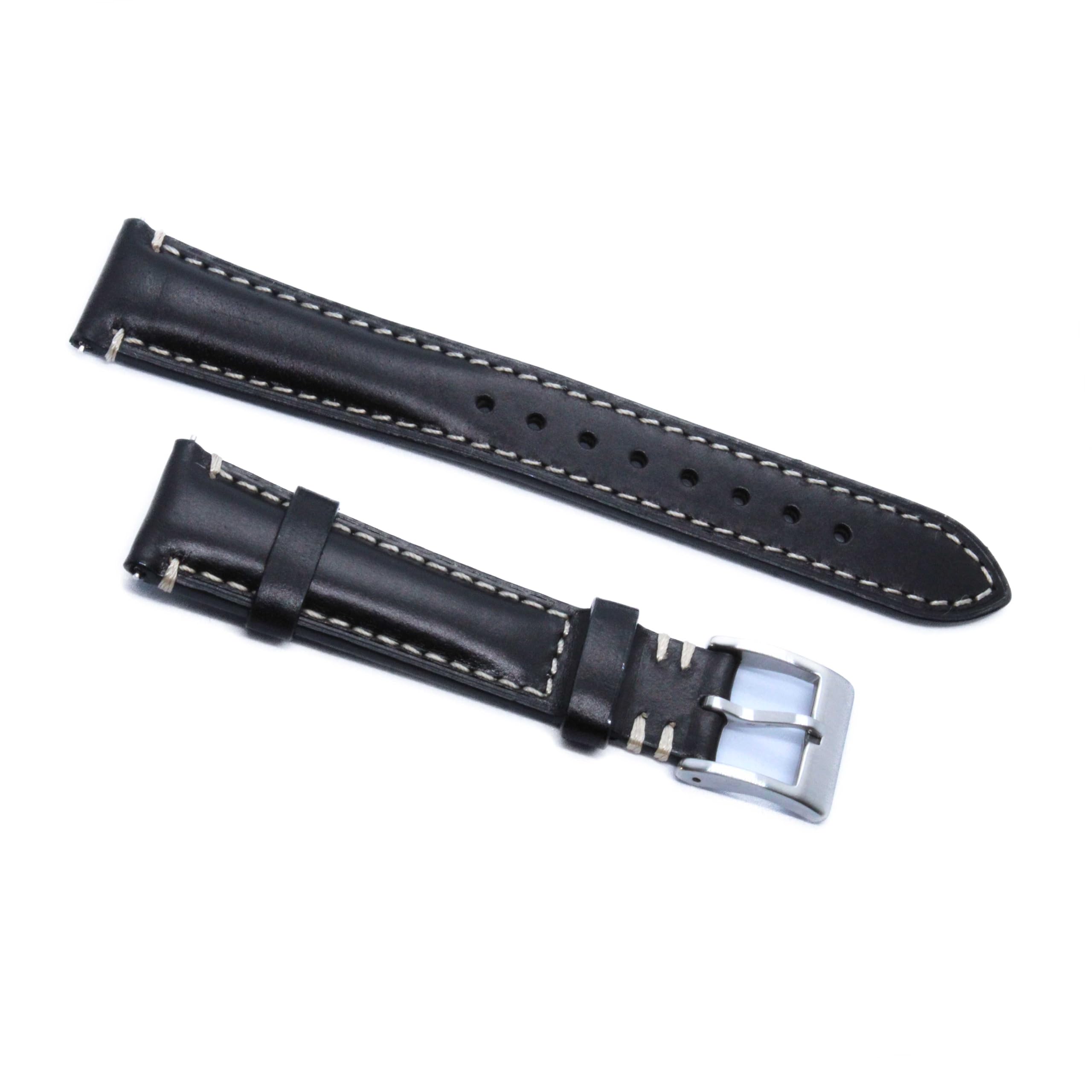 WAMD Quick Release Cordovan Leather Watch Strap (Black, 18 mm) (B0D9W7S92B) Amazon Price History, Amazon Price Tracker