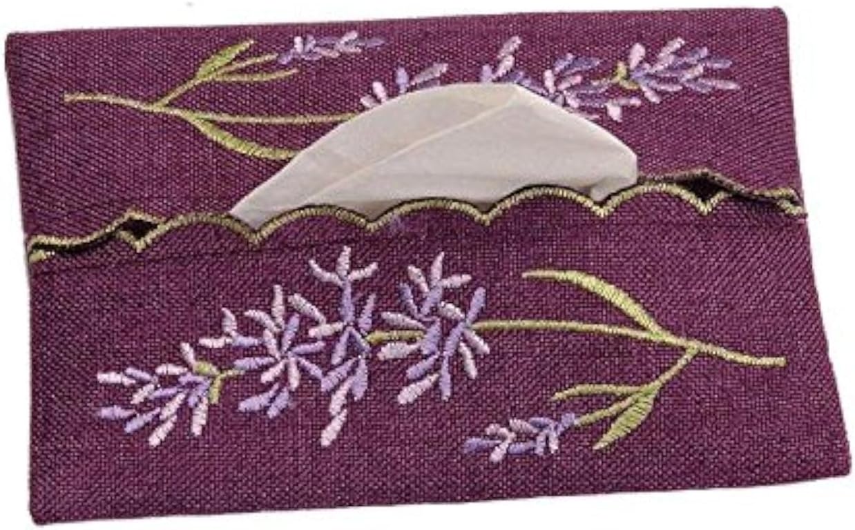 Justina Claire Pocket Tissue Holder in a Lavender Design.