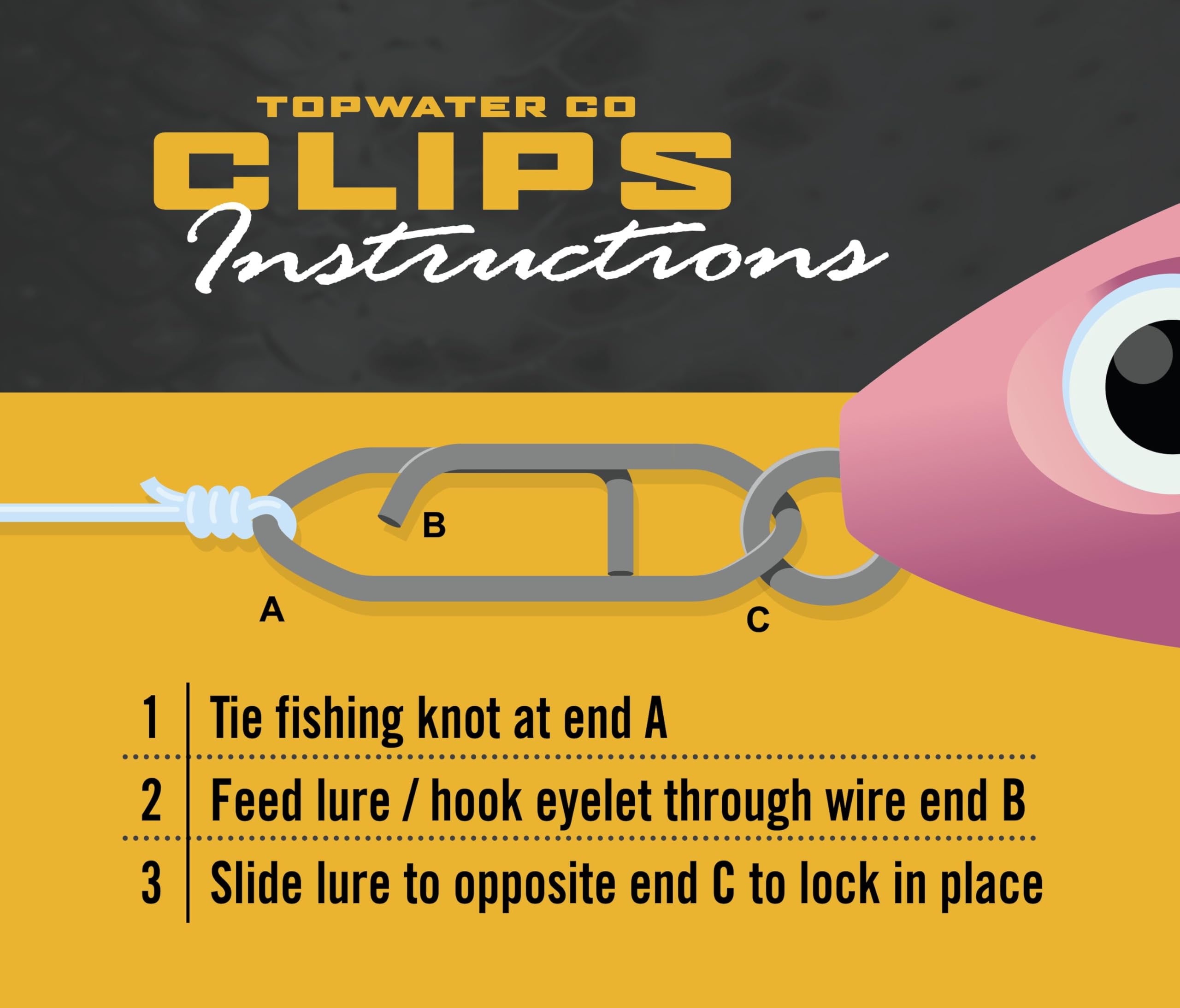 Top Water Co. - Clips de velocidad de pesca, acero inoxidable duradero, conector de señuelo rápido (varios tamaños)