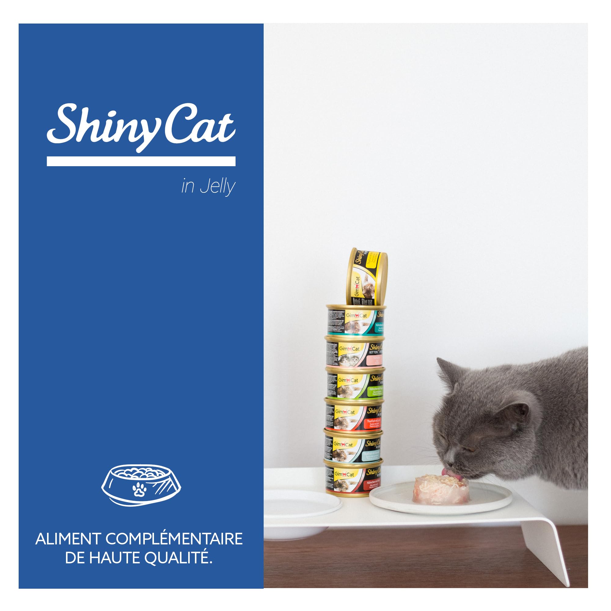 GimCat ShinyCat in Jelly Thon - Nourriture humide pour chats au poisson et à la taurine - 48 boîtes (48 à 70 g)