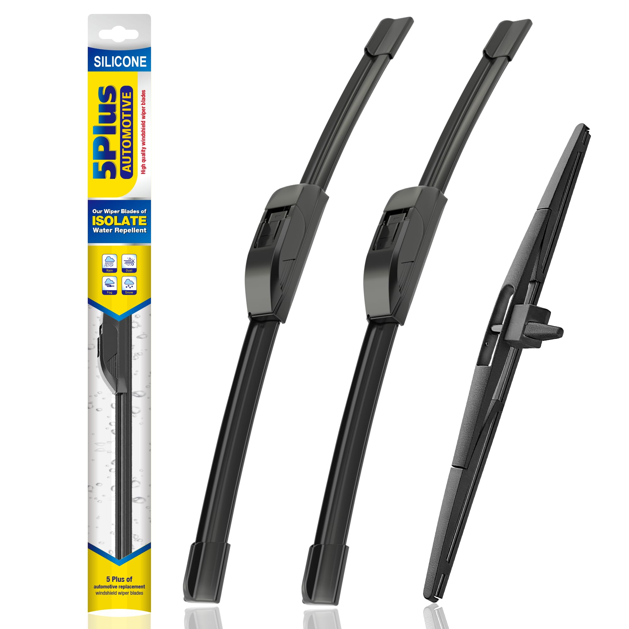 5 PLUS Silicone Windshield Wipers Fits Honda Pilot 2009-2015 (3 PACK) | 22"+21"+14",Long-Lasting Silicone Wiper Blades,All-Weather Durability,Streak-Free Wiping,Clear Visibility in Harsh Weather