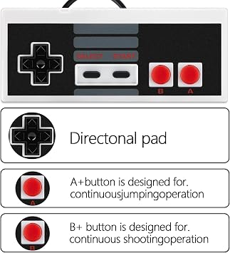 NC Classic NES Controllers for NES 8 Bit Entertainment System Console Control Pad(2PCS)