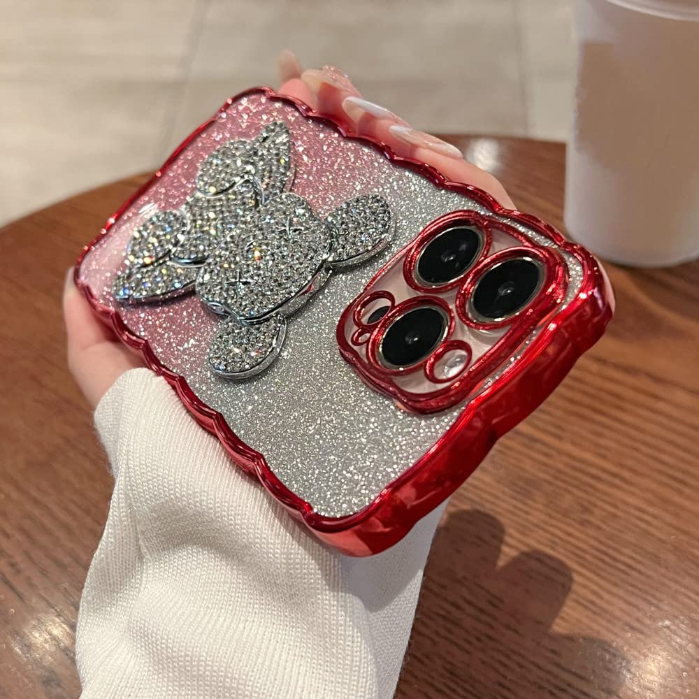 Coque diamant iPhone 14 Plus rouge en cristaux scintillants de luxe