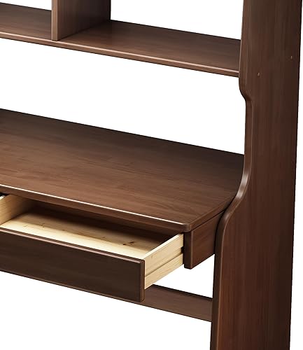 Miniatura 6 de Escritorio para niños, mesa para niños con cajones y estantería, escritorio de madera para niños, estación de trabajo de computadora de aprendizaje