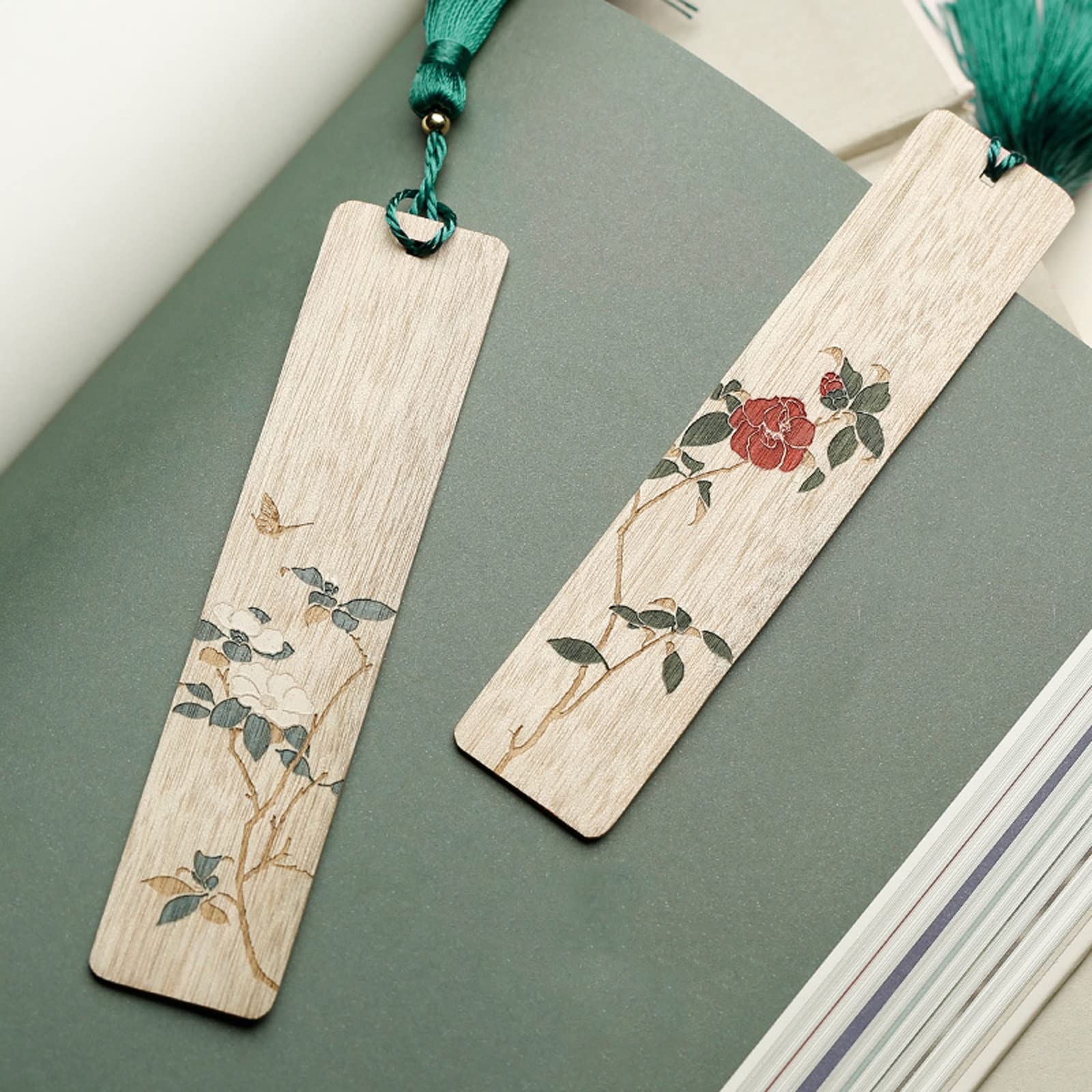 Signet Bookmark en Bois Peint à la Main Ensemble de signets de Style Chinois Bookmarks Cadeaux d'anniversaire for étudiant ami signets pour Hommes Femmes