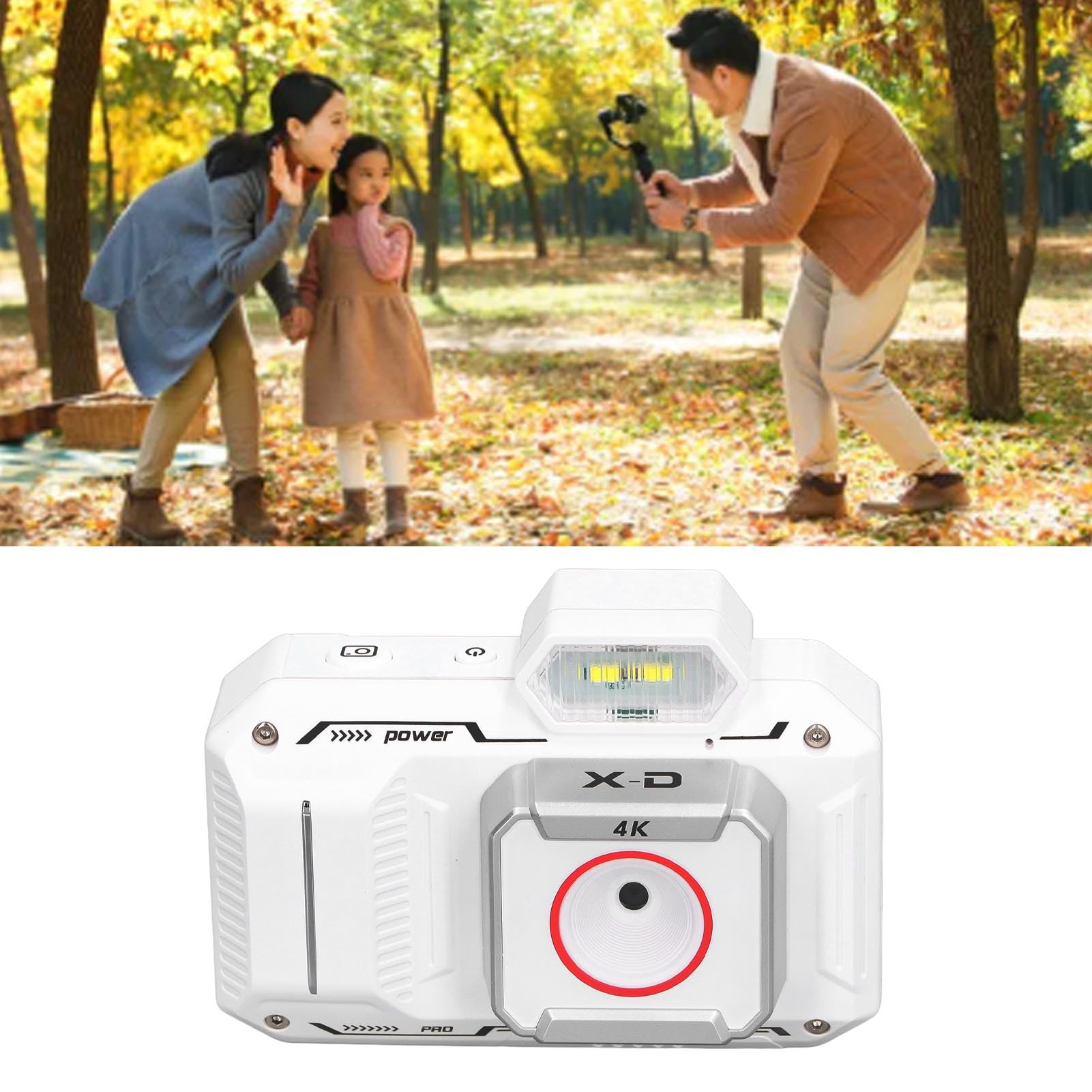 Aparat Cyfrowy, System Przeciwwstrząsowy, Wiele Filtrów, Przenośny Aparat Cyfrowy, 18-krotny Zoom Cyfrowy, Automatyczne Ustawianie Ostrości do Nagrywania życia (WHITE)