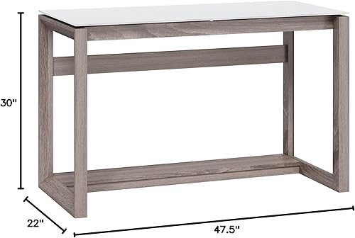 Miniatura 3 de Whalen® Cecile - Escritorio de 48 pulgadas de ancho, color blanco ventisquero/roble gris fósil