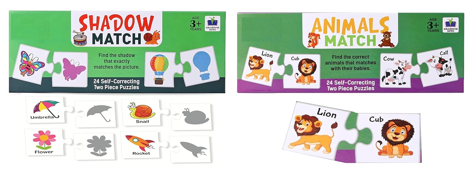 Buy JOY STORIES® Match It! Set of 2 Shadow & Animals Match Jigsaw