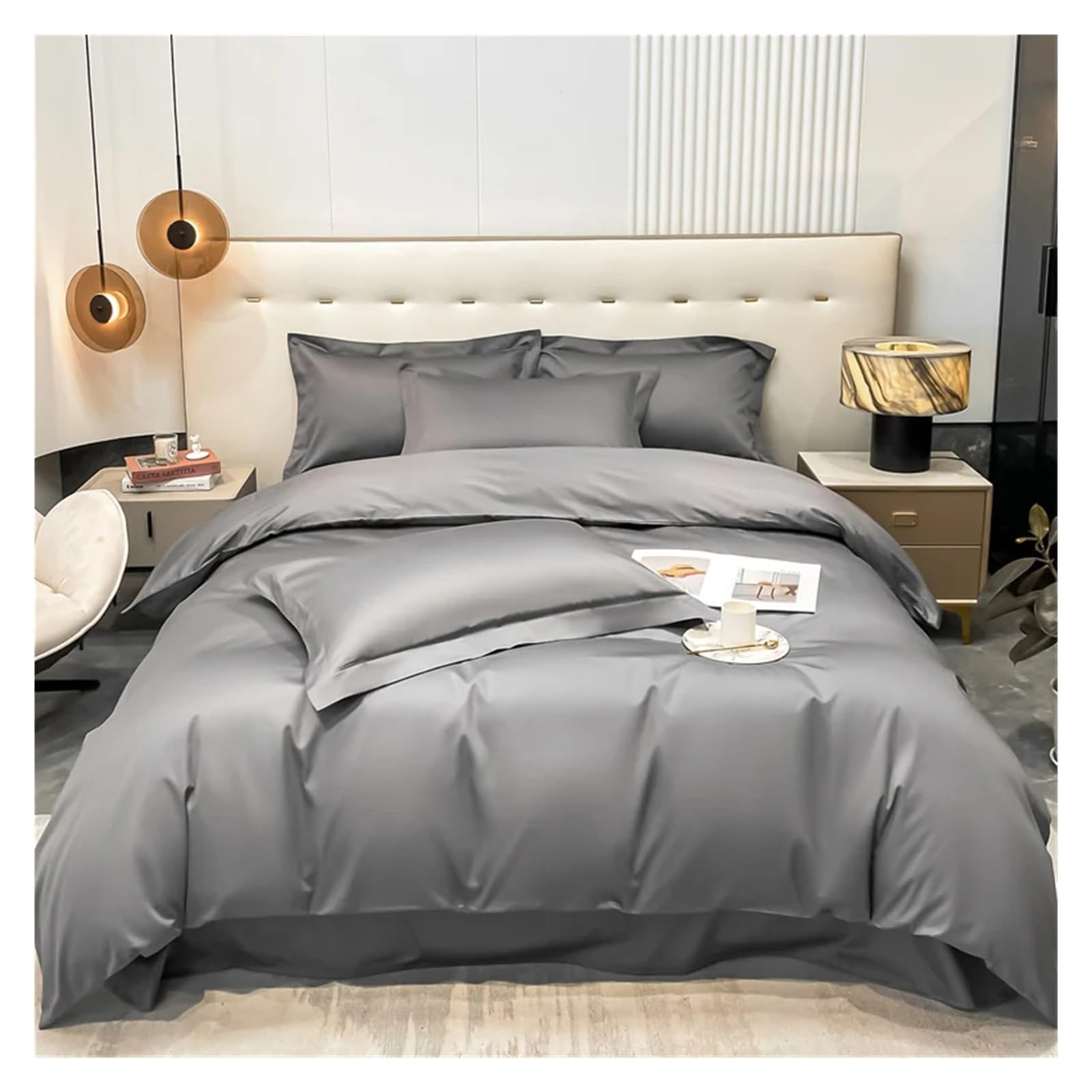 Sbcgfy H Bed Four Pieces Set, 1000Tc Egyptian Cotton Duvet Cover, Quilt Cover Comforter Cover 150 * 200 220 * 240 Bedding Set Pillowcases Without Bedsheet,-150 * 200