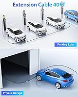 Vista 2 de Cable de extensión J1772, cable de extensión para cargador EV 40A de 12 metros, cable de carga para vehículos eléctricos 110V-240V compatible