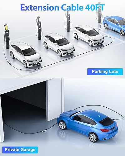 Miniatura 2 de Cable de extensión J1772, cable de extensión de cargador EV 40A cable de carga de 40 pies para vehículo eléctrico 110 V-240 V compatible con todos