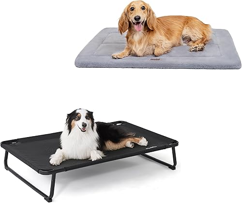 Made4Pets - Cama elevada para perros de 42 x 28 pulgadas, cama para perros medianos y grandes, 35 x 23 pulgadas, uso en interiores y exteriores