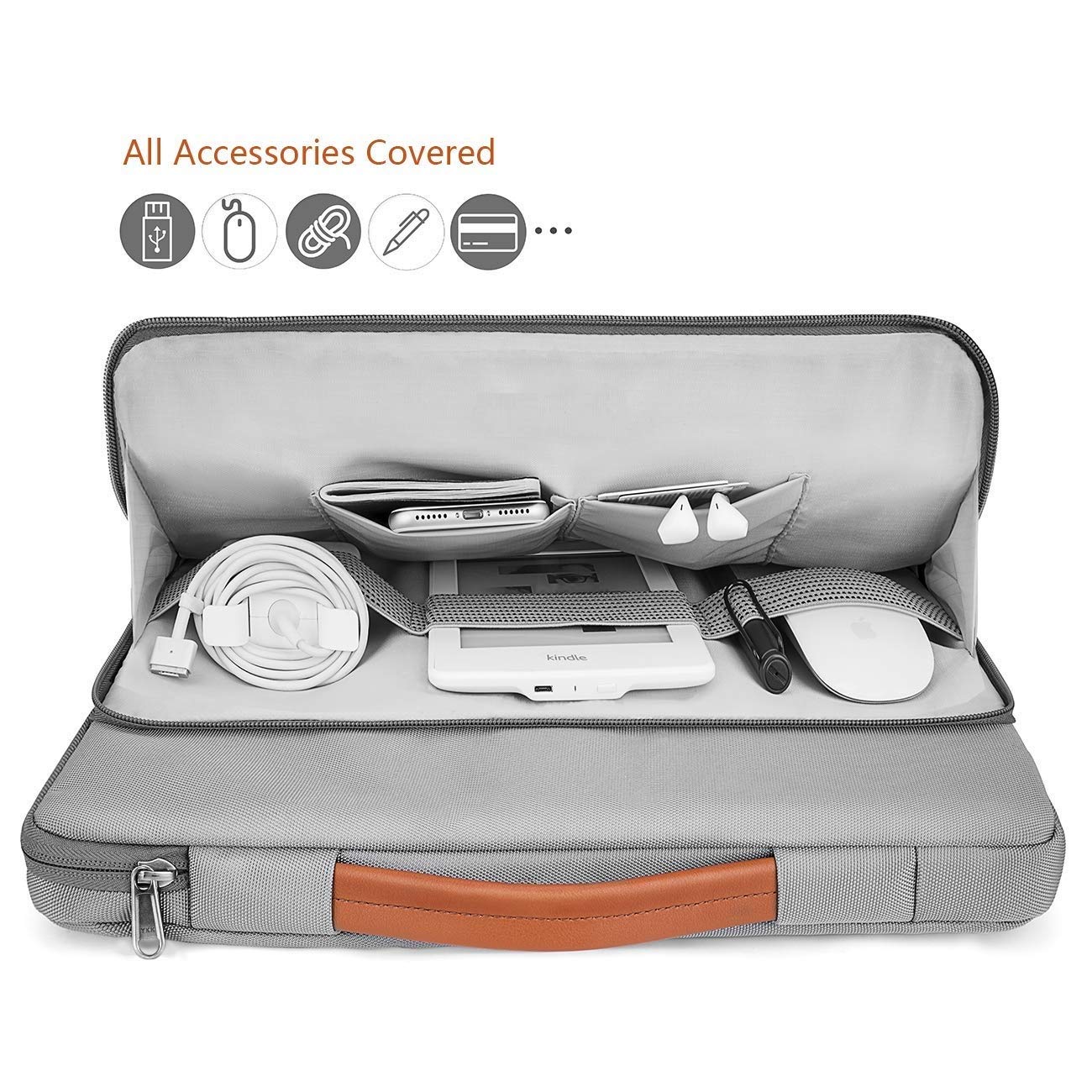 MOCA Compatible Laptop Sleeve Hand Bag Sleeves for 15 15.4 15.6 Inch MacBook Pro Dell 15 15.4 15.6 Inch Laptop Shoulder Messenger Bag Sleeves,Grey — Amazon image 4