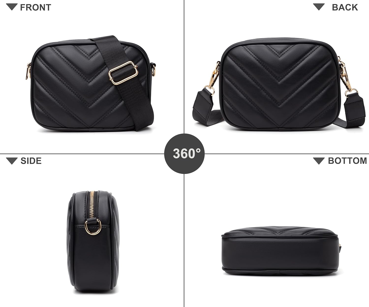 Small Quilted Crossbody Bags for Women Stylish Leather Purse Designer Handbag with Coin Pouch for Shopping, Dating, Traveling - Image 5