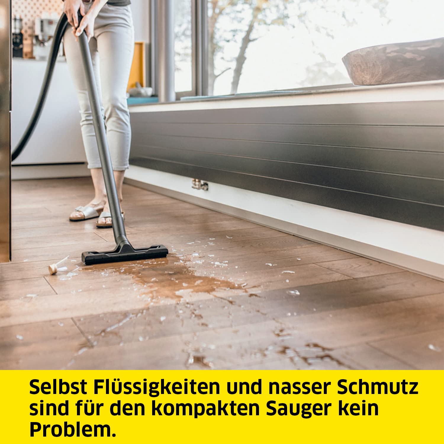 KÄRCHER Nass-/Trockensauger WD 2 Plus, 1000 W, 12 l, 1,8 m, inkl. Patronenfilter, Vliesfilterbeutel