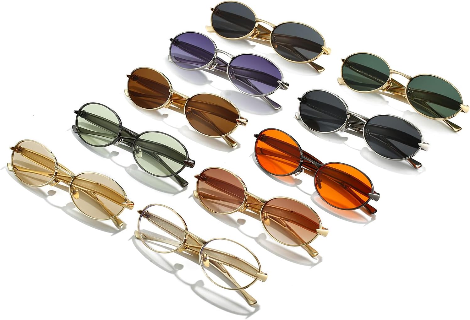 YAMEIZE Stylish Metal Oval Sunglasses for - Women Men Metal Frame Round Shade UV400 Protection Driving Outdoor - Image 6