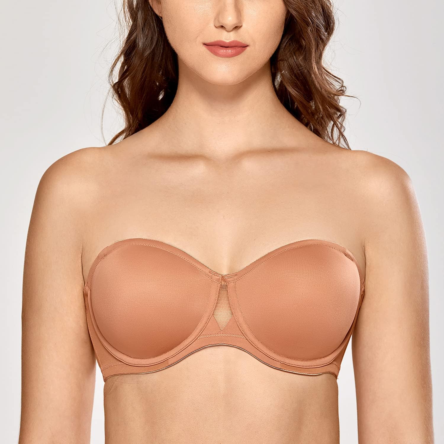 DELIMIRA Women's Underwire Non Padded Seamless Strapless Bra Plus Size