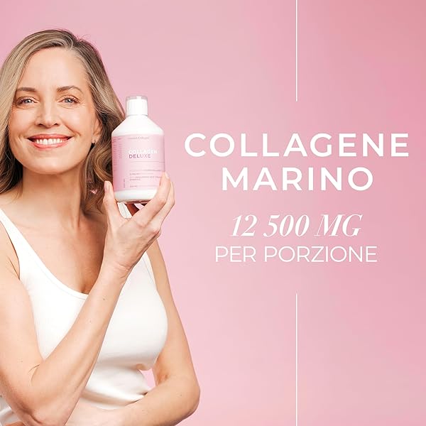Swedish Nutra Integratore liquido collagene marino 12.500 mg - 500 ml, 20 giorni | Peptidi e vitamine per capelli, pelle, unghie, articolazioni | Senza zucchero | Clinicamente testato - 2