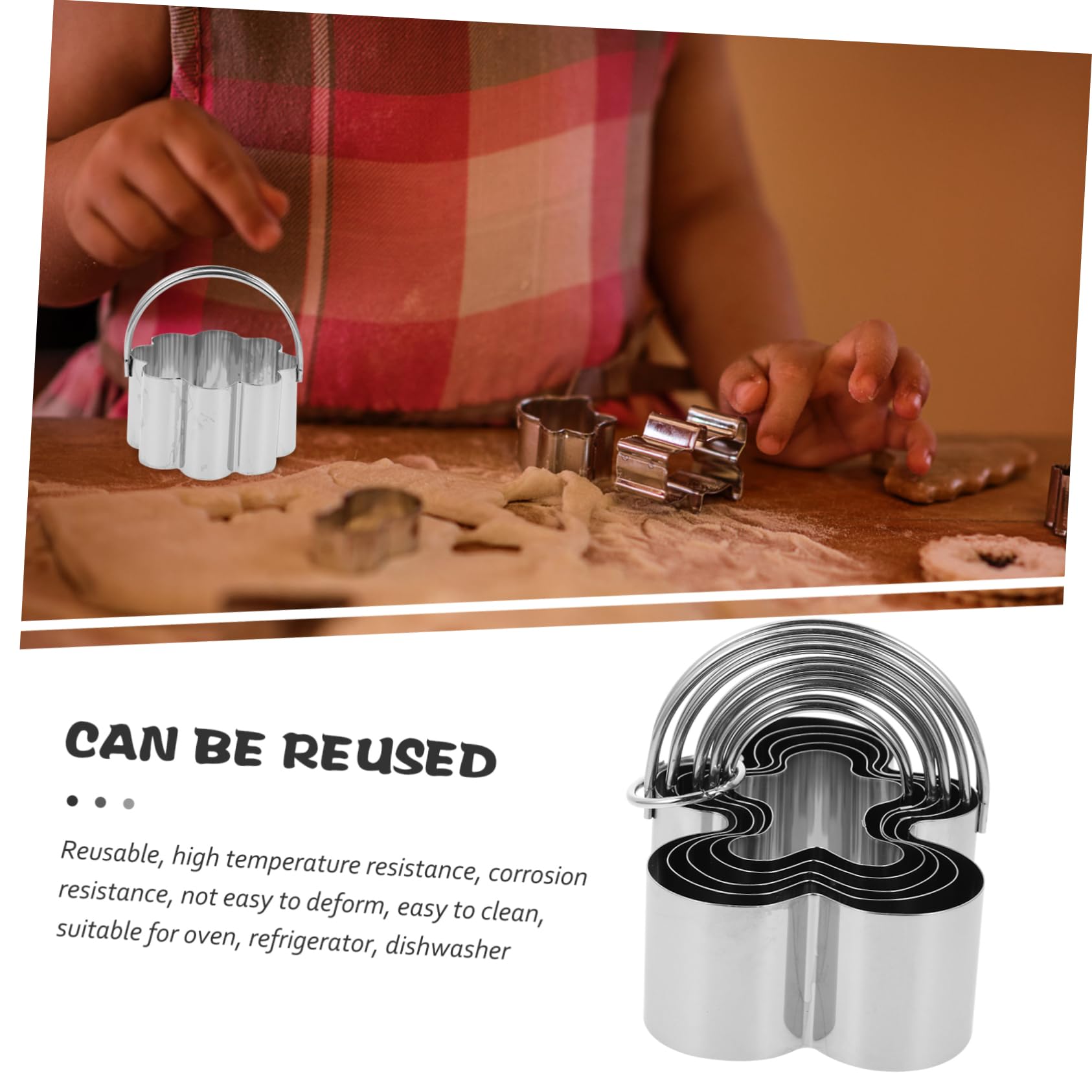 Alipis 25 Stk 5-teiliges Set Mousse-ringe Muffinring Keksausstecher Keksstempel Ingwerkekse Ausstechformen Gebäckschneider Lebkuchenmann Ausstecher Mousse-formen Silver Rostfreier Stahl