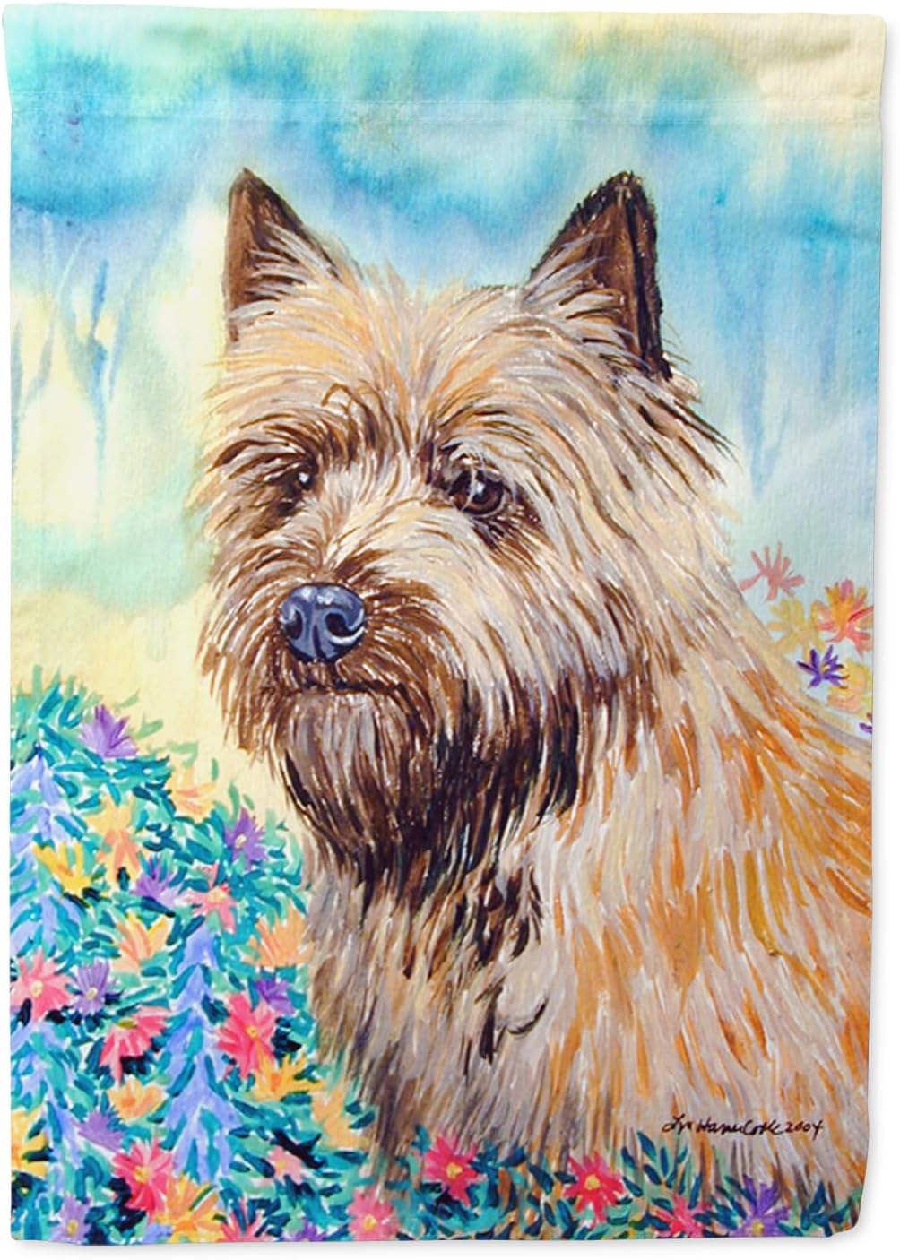 Caroline's Treasures 7238CHF Cairn Terrier House Flag Large Porch Sleeve Pole Decorative Outside Yard Banner Artwork Wall Hanging, Polyester, House Size, Multicolor