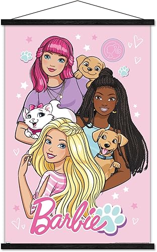 Trends International Mattel Barbie - Bonito póster de pared, 22.37 x 34.00 pulgadas, paquete de impresión y colgador negro