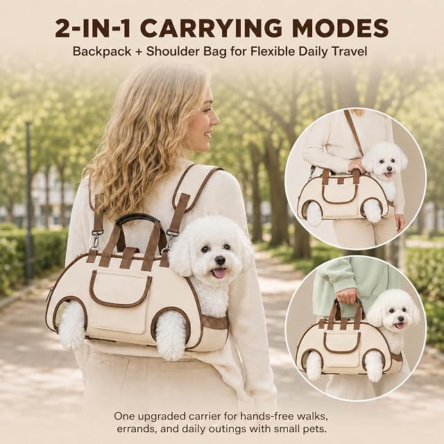 Foto 5 de 8 de Bolso Transportín Mascotas 2 En 1 Transpirable, Mochila con Doble Correa