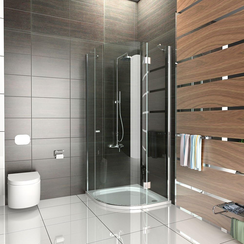 DE ROTONDO CLEAR KWARTCIRKEL DOUCHECABINE 90X90X200 MET ANTIKALK | ECHT GLAS, EASYCLEAN DOUCHEWAND VAN GEHARD VEILIGHEIDSGLAS ESG | DOUCHEWAND ROND