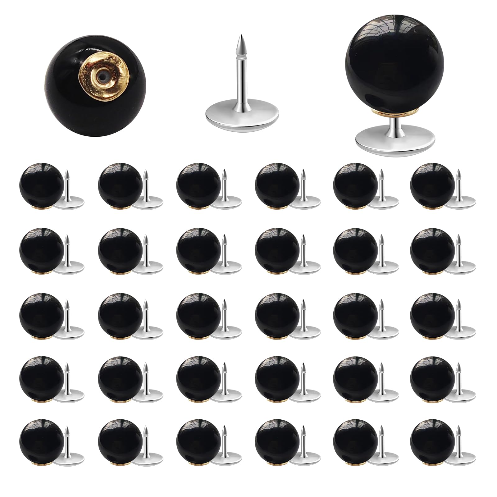 Boutons en perles noires de 10 mm pour vos ateliers de loisirs créatifs et mercerie