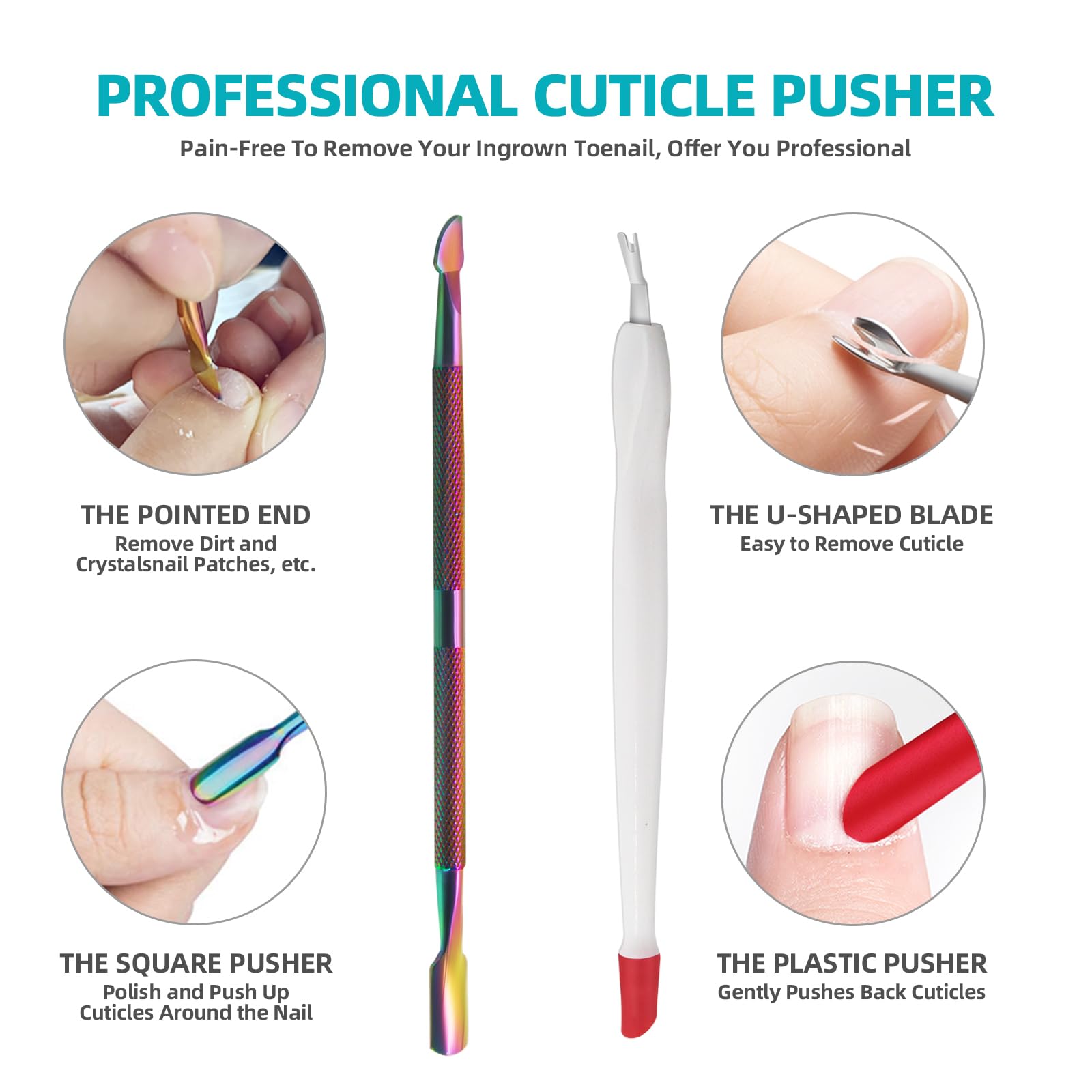Nagelhautschneider mit Nagelhautschieber – RONAVO Nagelhauttrimmer Nagelhautzange Professionelle Edelstahl-Hautschere Cutter Clippers Langlebige Pediküre-Maniküre-Werkzeuge Nagelhautentferner-Werkzeug