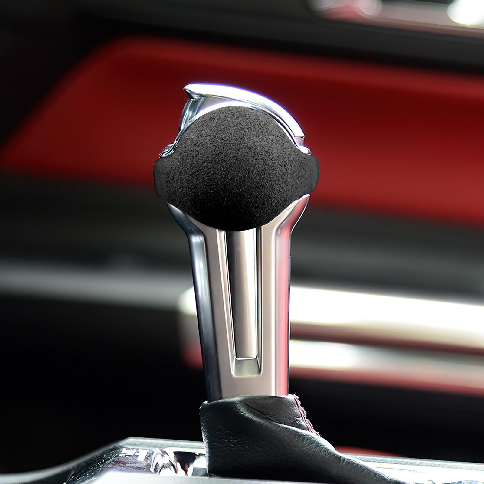 Coque Pommeau Levier Vitesse Fibre Carbone Rouge | Pour Ford Mustang 2015-2019, Décoration Intérieure - 13