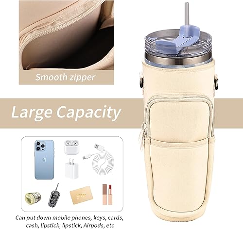 Miniatura 2 de Stanley - Portabotellas de agua con bolsillo para teléfono Stanley Simple Modern de 3040 onzas con mango extinguidor, soporte para botella de agua