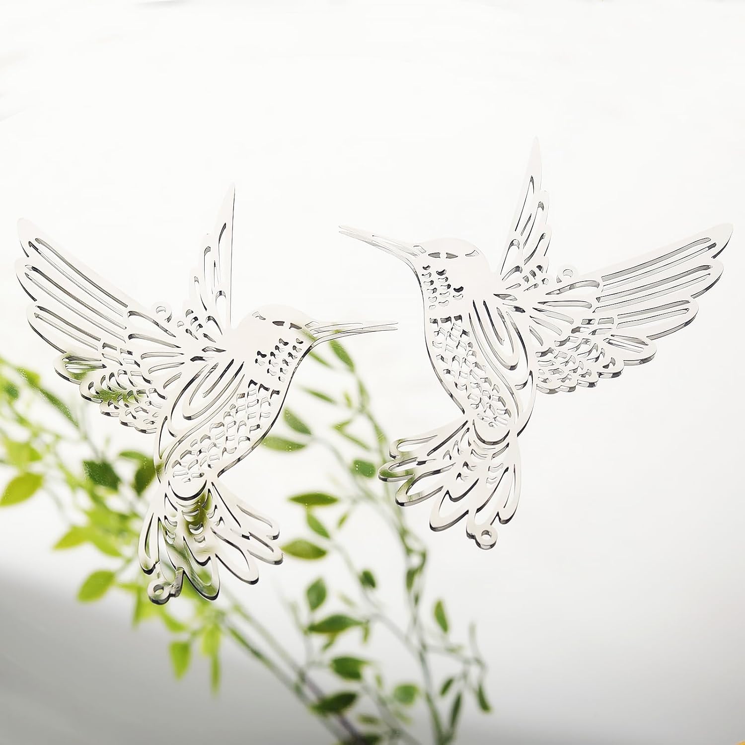 10pcs Hanging Suncatcher Parts Large Silver Metal Hummingbird Window Pendant DIY Part Ornament Part Hand-Crafts Gifts