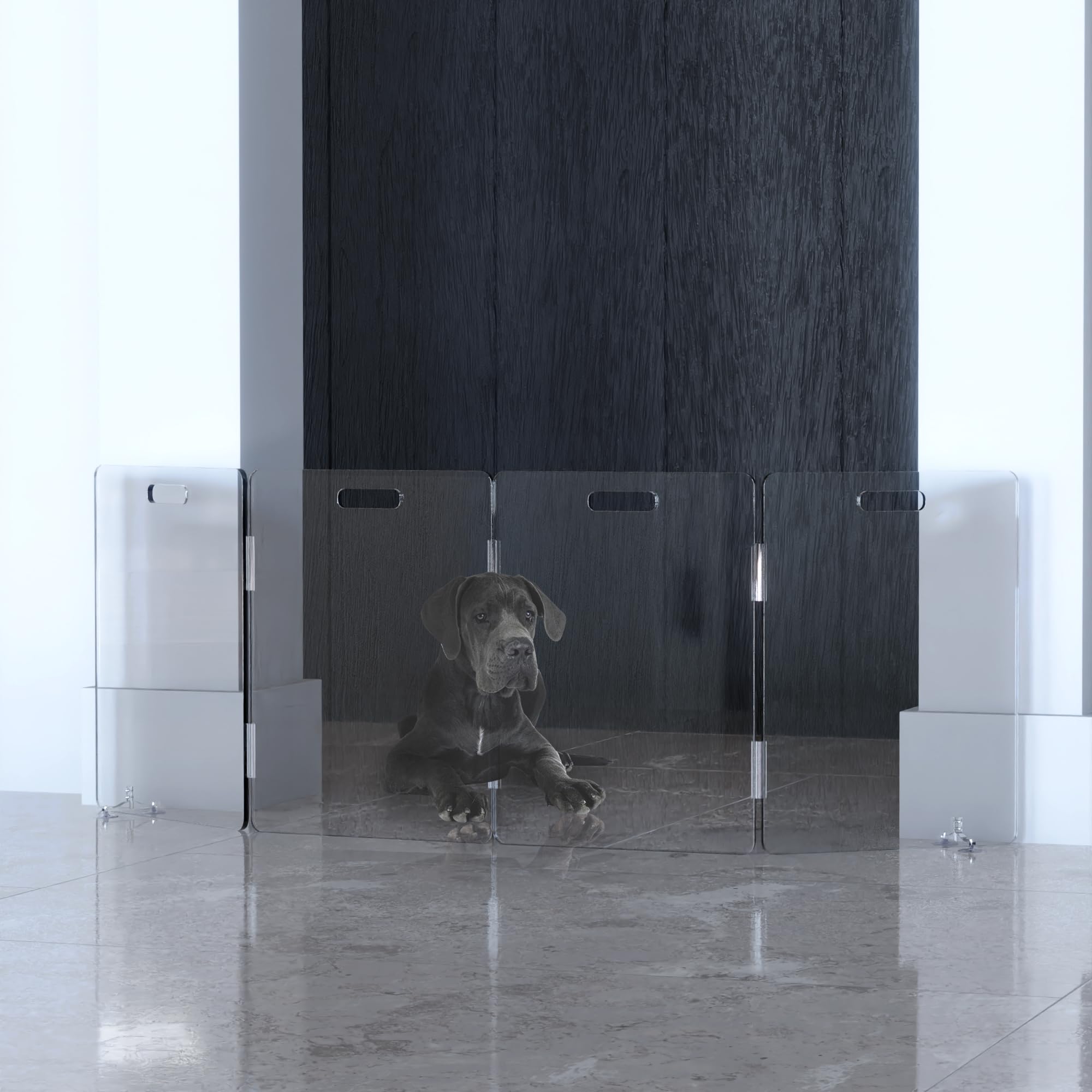 Premium Acrylic Dog Gate Fence 4Panel Extra Tall 80 W X