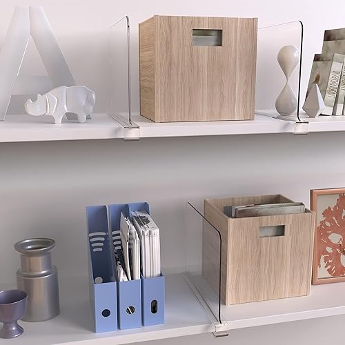 Miniatura 7 de Separadores de estantes acrílicos para organización de armario, organizador de estantes de armario, separador de armario para estantes de madera,