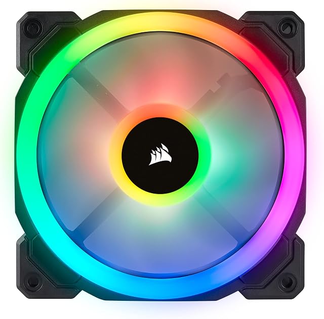 Corsair CO-9050071-WW LL120 120 mm Dual Light Loop RGB LED PWM Fan - Black