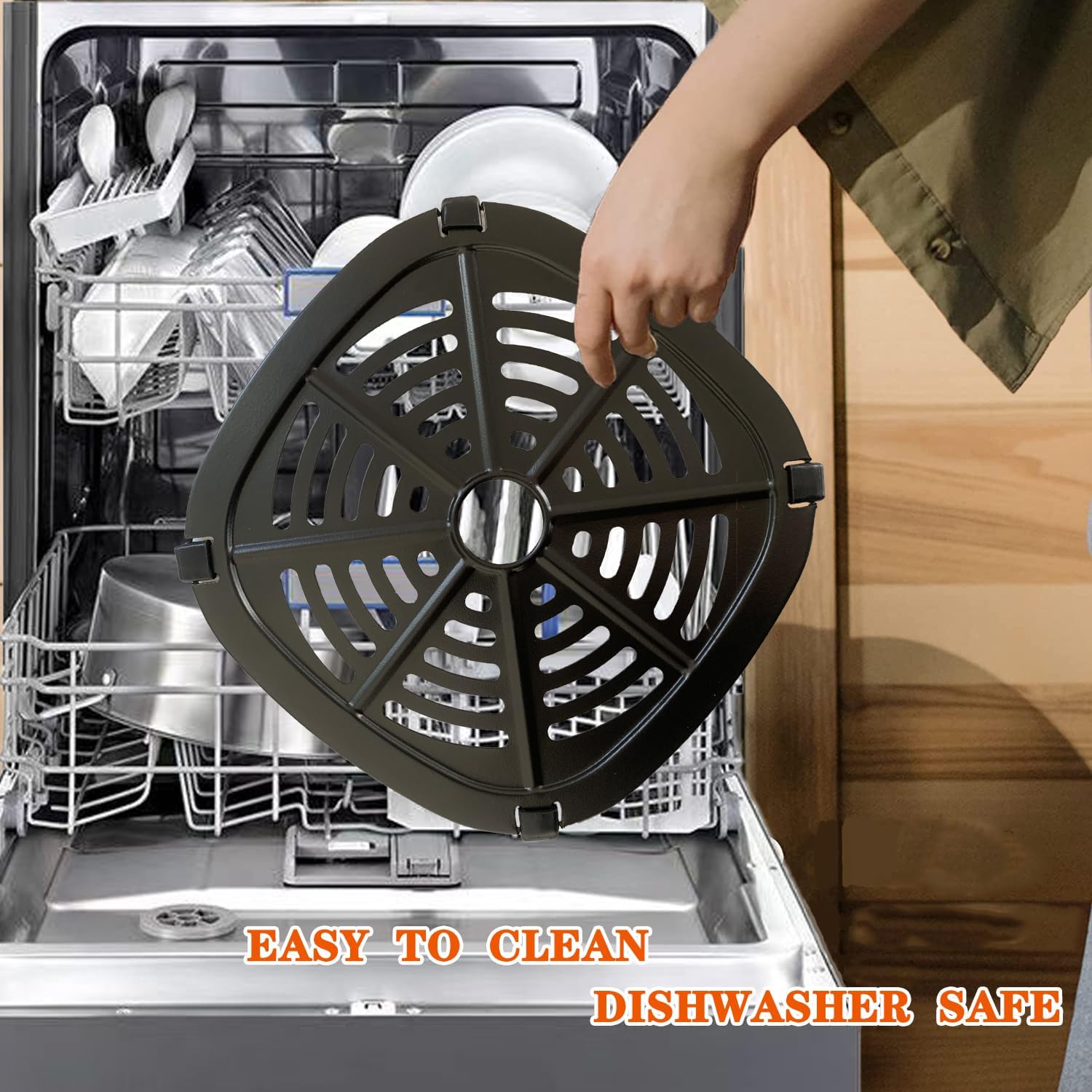 2.6QT Air Fryer Crisper Plate for DASH Tasti-Crisp Electric Air Fryer Oven, Upgraded Nonstick Air Fryer Rack Grill Pan Plate Insert Grate Shelf Grid for Dash 2.6QT Air Fryers, Dishwasher Safe