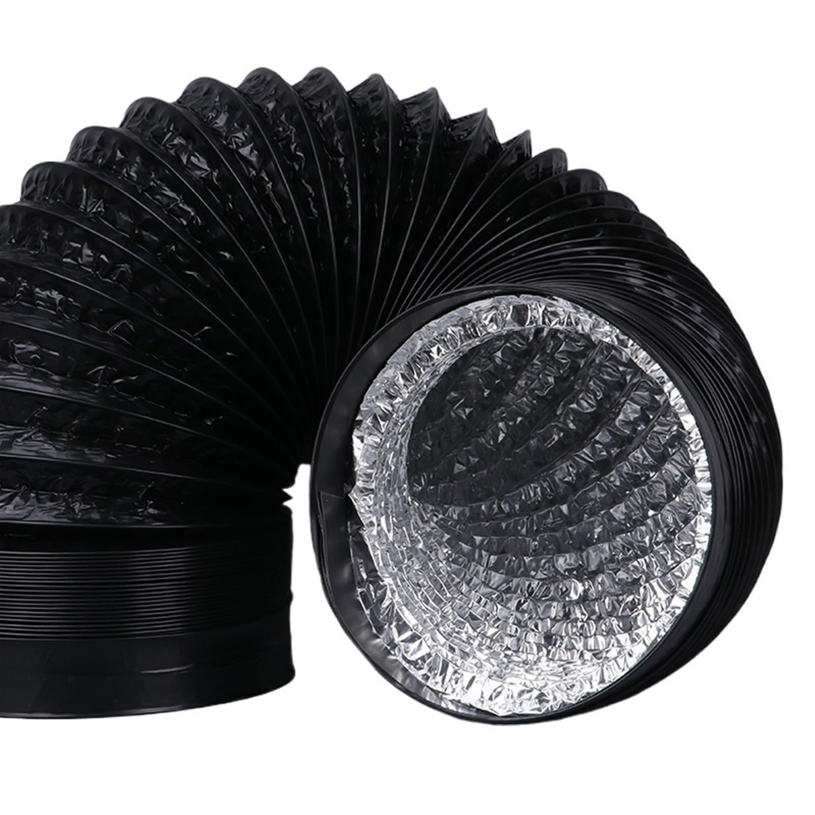 Industrie Flexibler Belüftungsschlauch aus PVC-Aluminiumfolienverbundstoff, einstellbarer Abluftkanal for Küchenabluft und Belüftungsventilator Bauwesen(2meter 180mm)