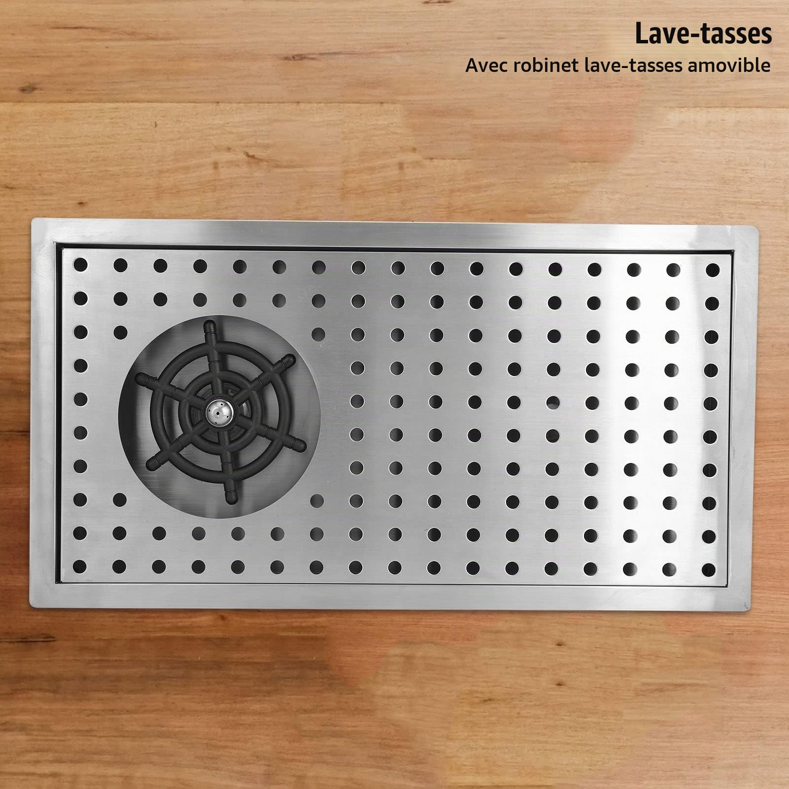 Laveuse de tasse automatique - Acier inoxydable G1 / 2 - Rince-verre - Laveuse de tasse en verre pratique - pour hôtel/bar/café (M)(Medium Cup Washer【With net】)