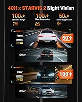 Vista 8 de Vantrue N5S 4 canales 360 grados 2.7K Dash Cam, 4CH STARVIS 2 visión nocturna, 2.7K+1080P* 2+1440P cámara interior trasera delantera, modo