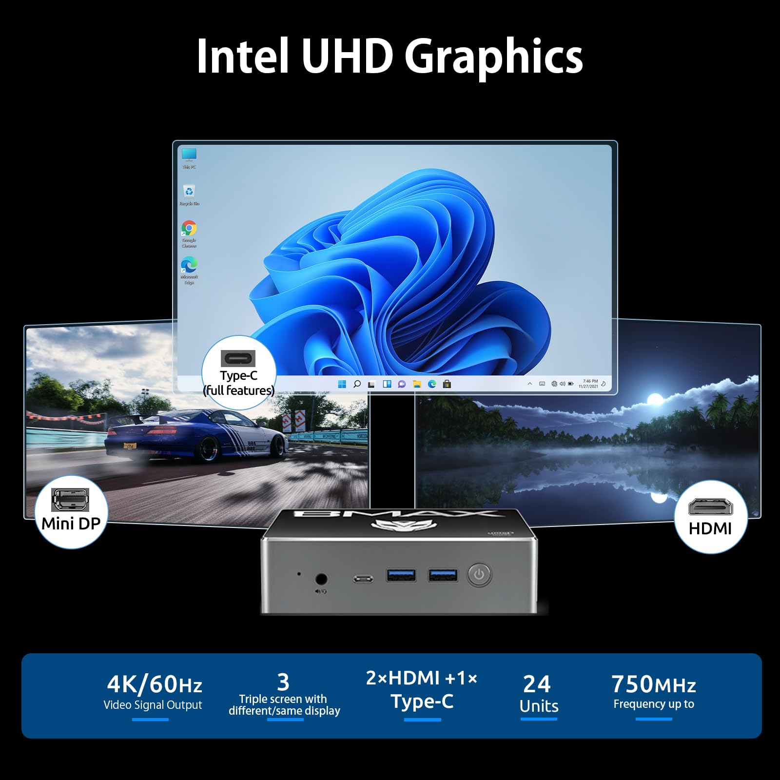 ミニPC BMAX Mini PC B4Plus Amazon.com: Bmax Mini PC B4 Intel 12th Alder Lake N95 (up to