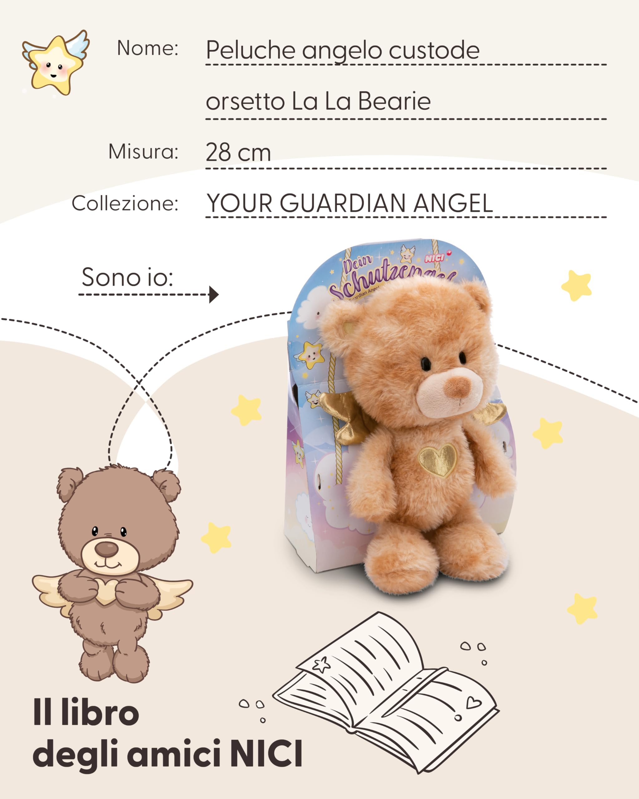 Angelo Custode HABA Emi In Peluche 15 Cm | Bambola Morbida Per Neonati Con Gancio, Lavabile A 30°