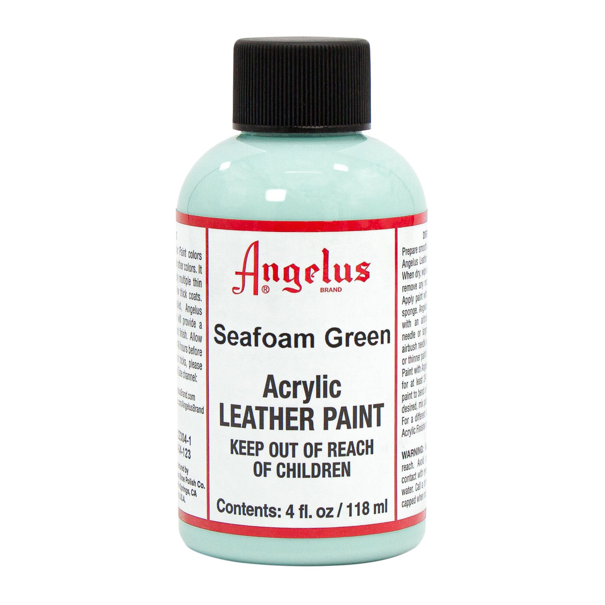 Angelus Acrylic Leather Paint for Purse Leather Vinyl 4 Oz Seafoam Green