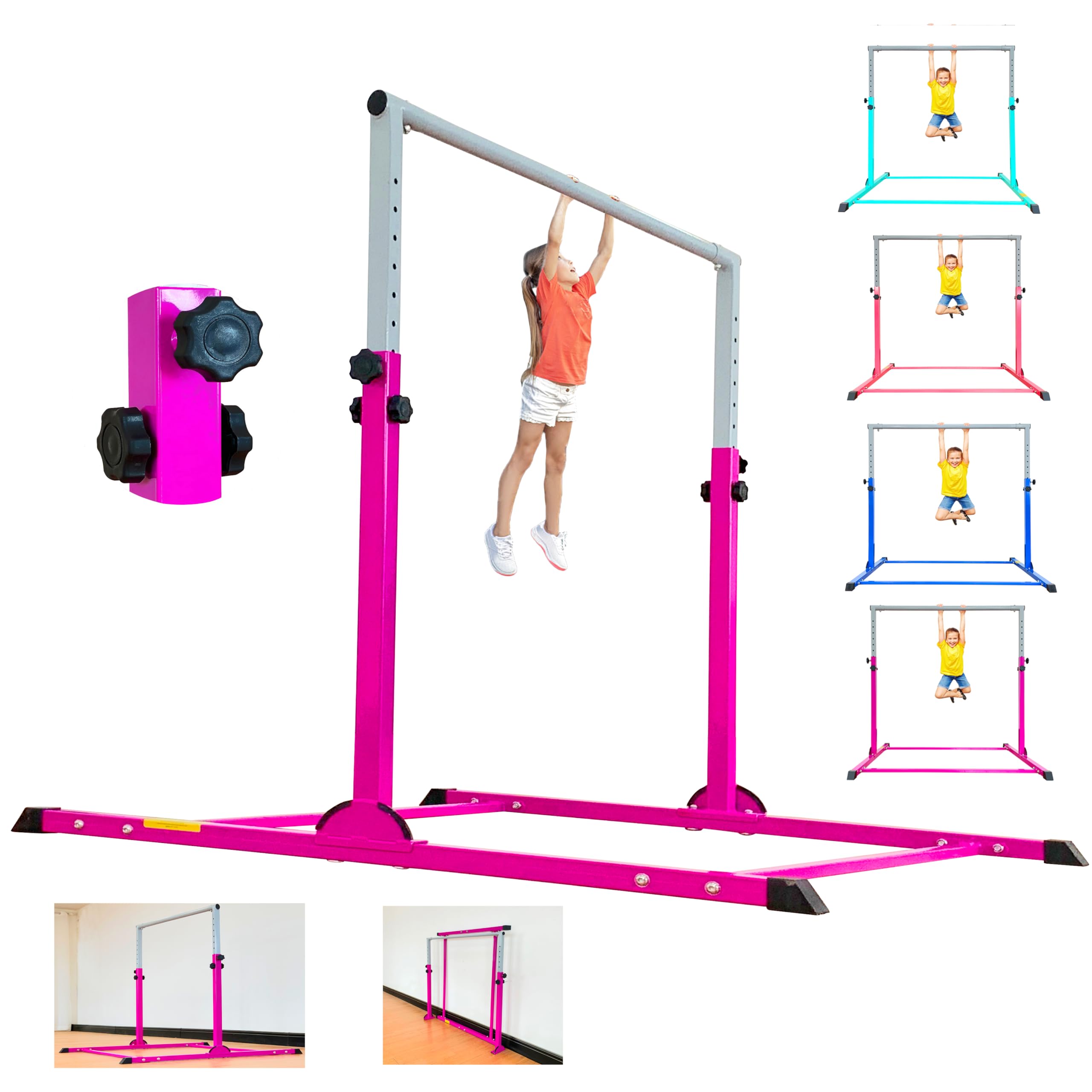 MARFULA 4FT/5FT/6FT Gymnastic Bar Set Gymnastics Horizontal Bar Gymnastics Kip Bar for Kids Home Use
