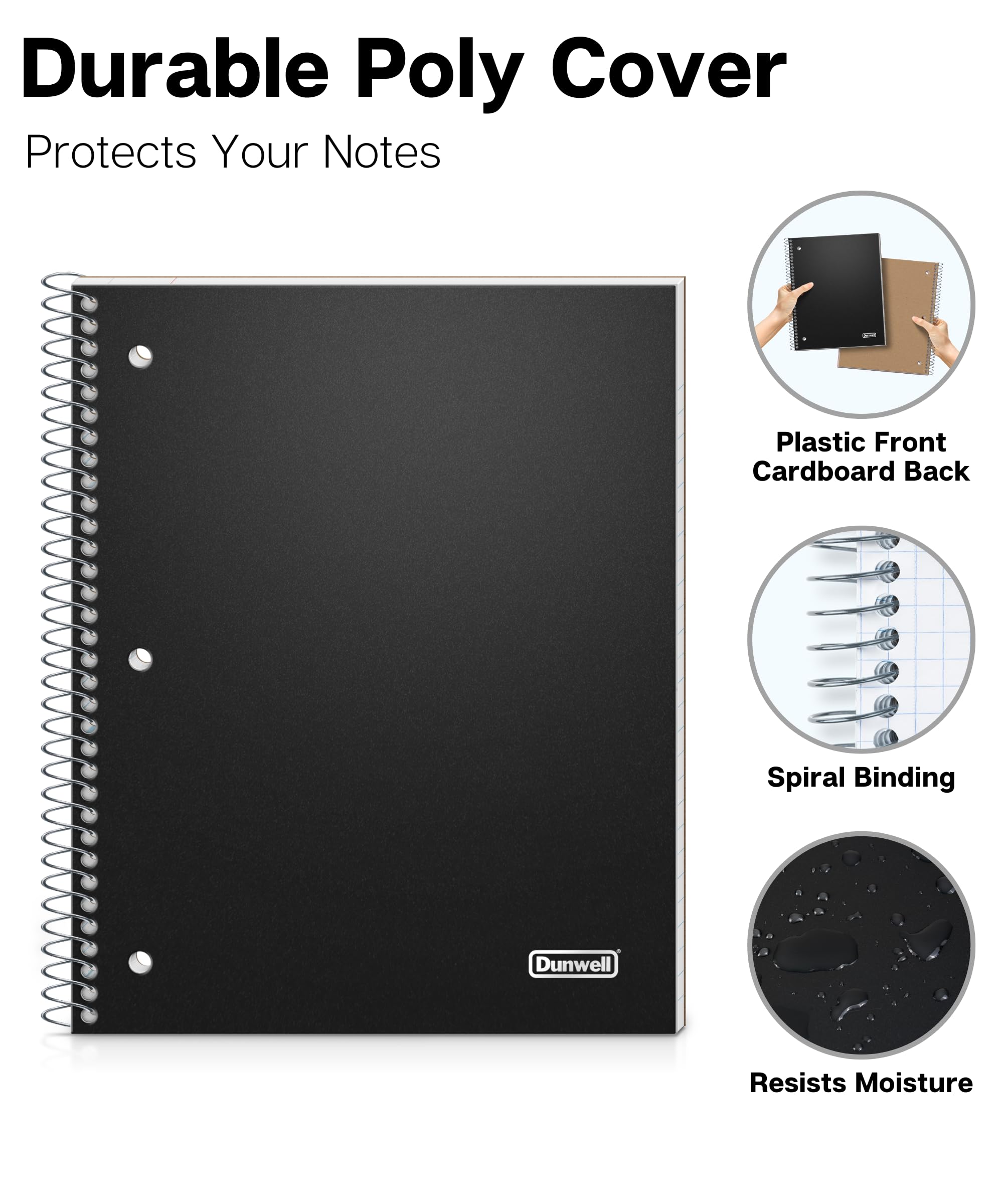 Snapklik.com : Dunwell Spiral Notebook Wide Ruled,1 Subject Notebook ...