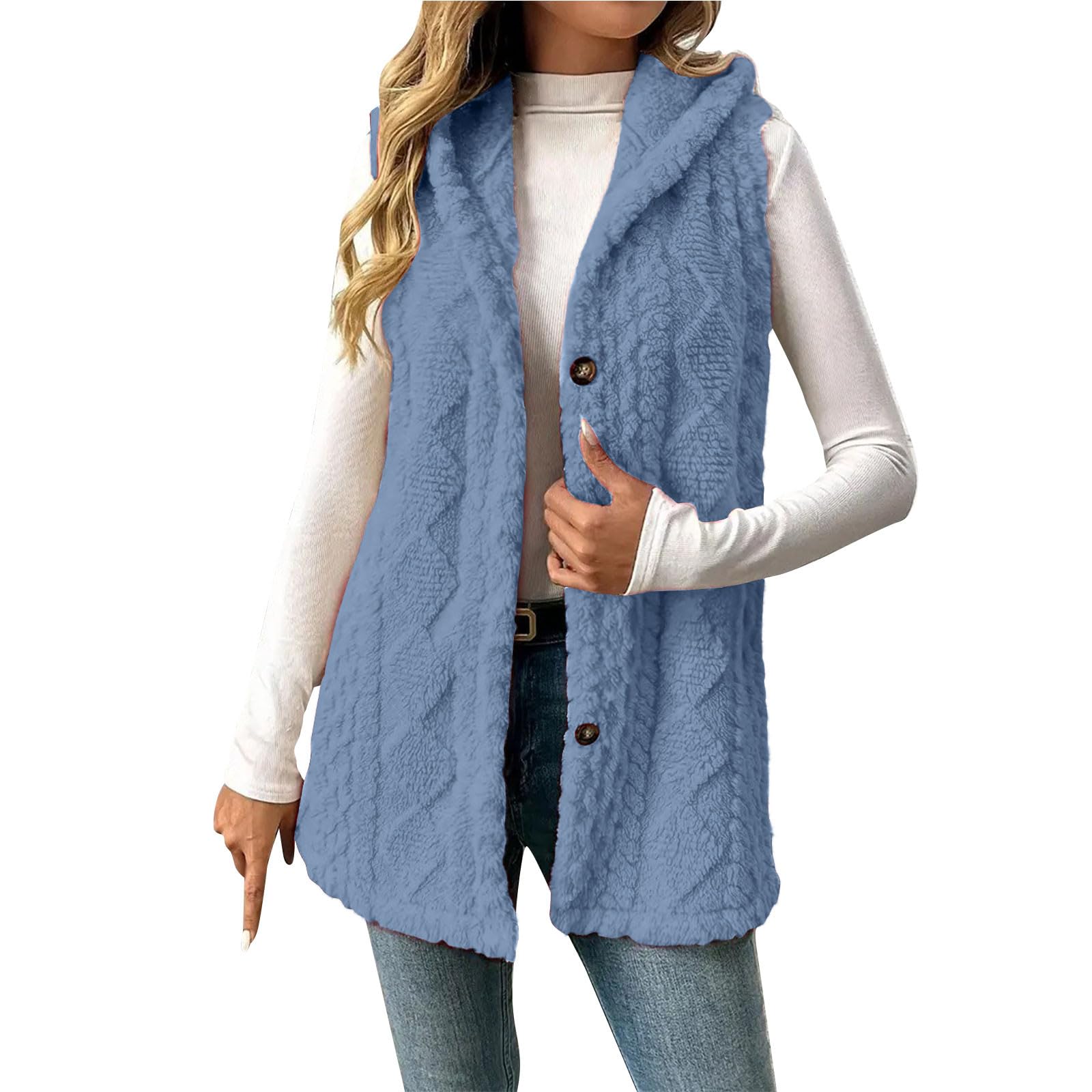Cardigan Sweaters for Women 2025 Casual Button Down Sleeveless Cable Knit Vest Trendy Fall Winter Hooded Outfits