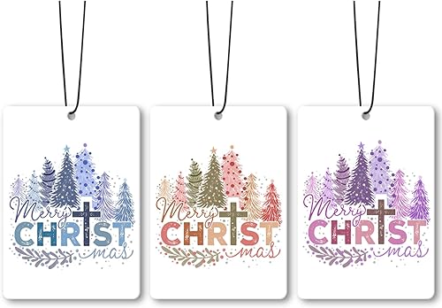 Miniatura 11 de Ambientador de coche Pink Merry Christmas Y'all Santa, accesorios de 3 piezas, ambientadores colgantes de preppy para decoración para armario y