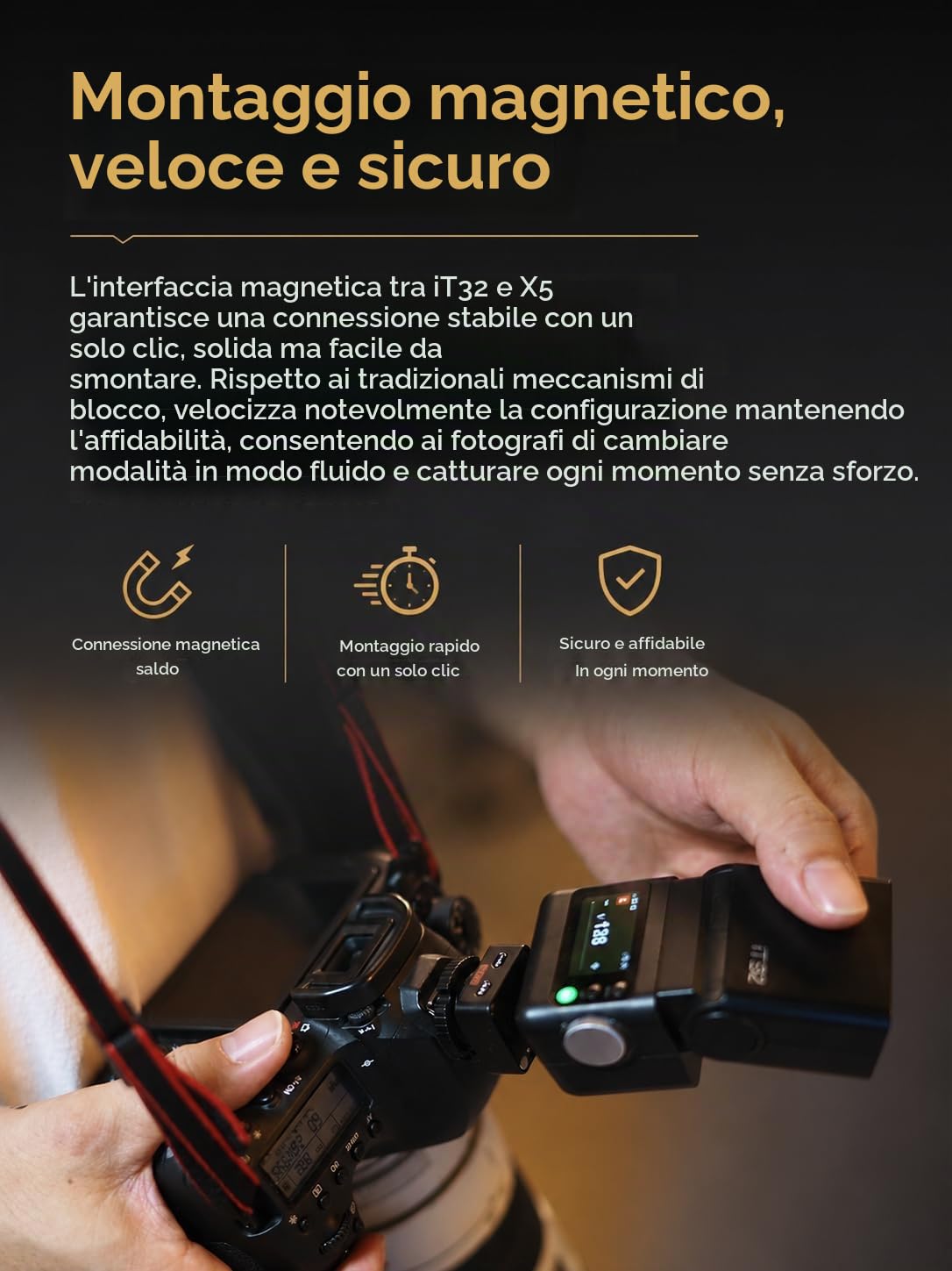 Godox iT32 TTL Flash per Fuji con Trigger Wireless X5-F, 2.4G HSS 1/8000s | Touchscreen & LED, Compatibile con Fujifilm X100VI X-E5 XT5 X100V X100T XS20 XS10 XT30II XM5 GFX50S GFX50R XT4 XT3 GFX100RF | Touchscreen & LED, Compatibile con Fujifilm X100VI X-